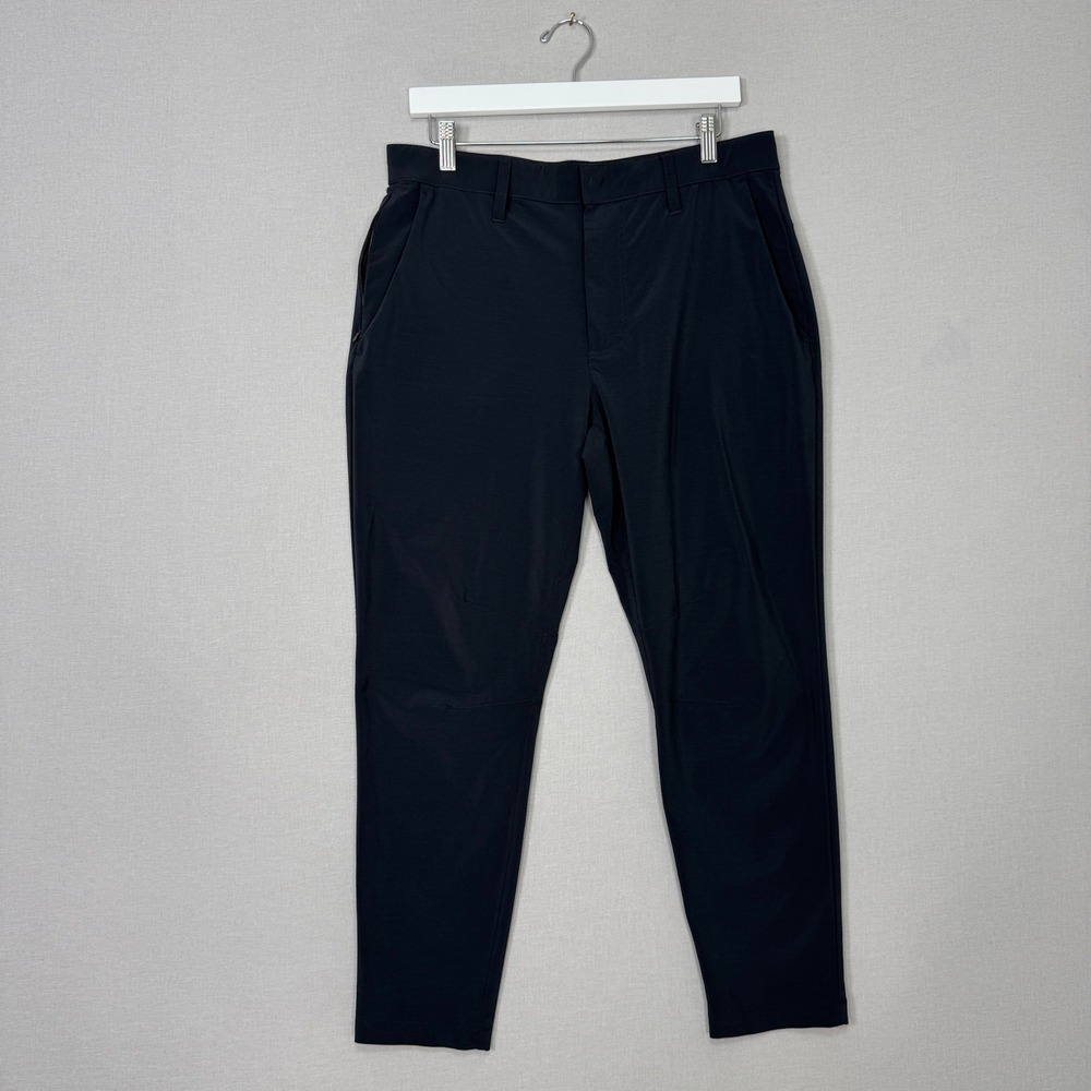 Fabletics The Only Pant Mens 33 Black Tech Golf Trousers Commuter Travel Active